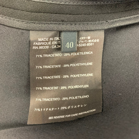 PRADA Size 4 Black Triacetate Blend Single Breasted Skirt Suit