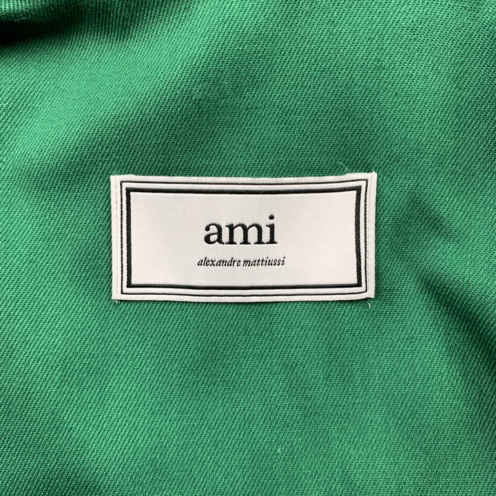 AMI by ALEXANDRE MATTIUSSI Talla S Camisa de manga corta de algodón con bloques de color verde y rosa