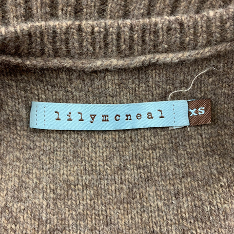 LILY MCNEAL Taille XS Marron Chiné Laine Mérinos / Cachemire Casual Top