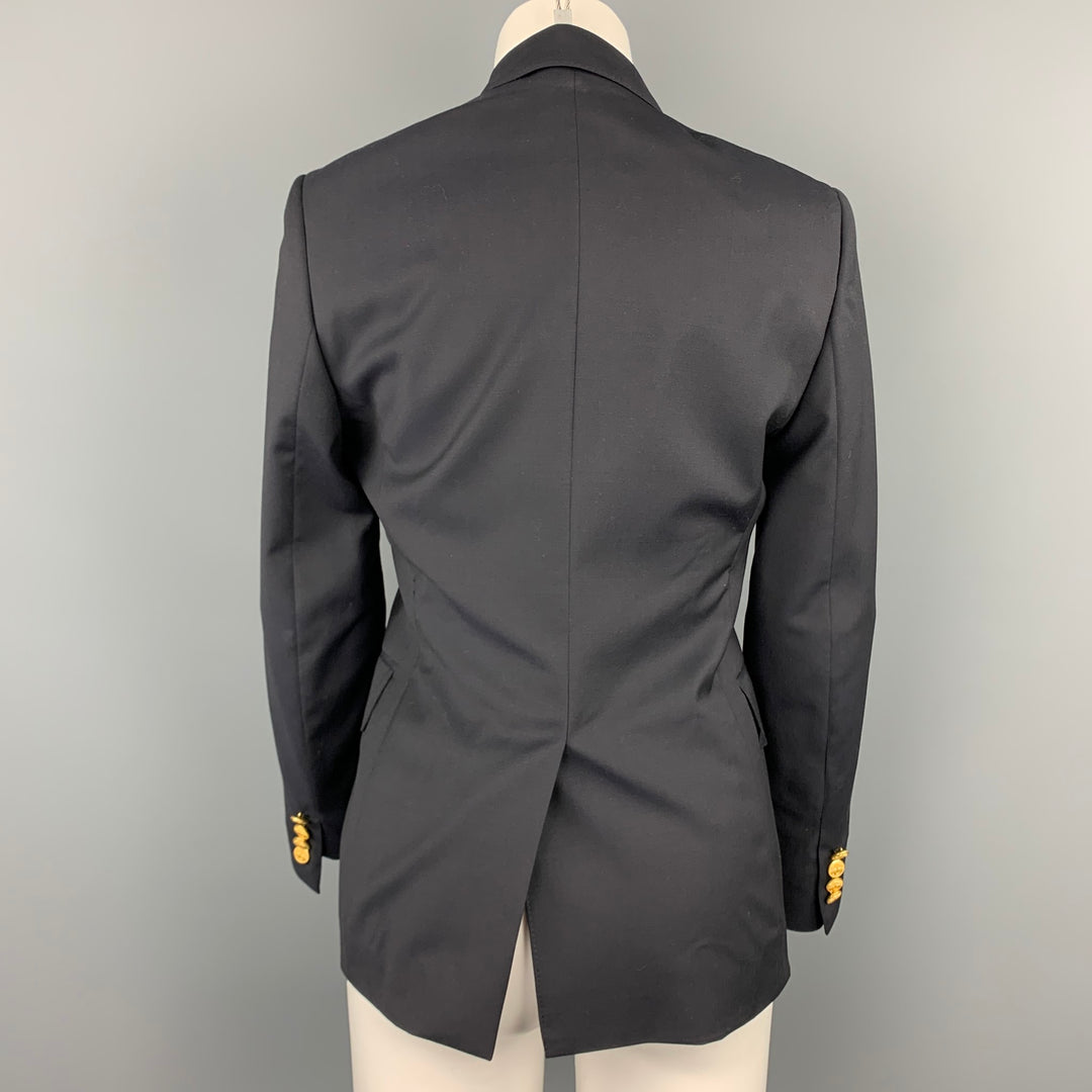 BROOKS BROTHERS par LORO PIANA Taille 2 Veste à double boutonnage en laine marine