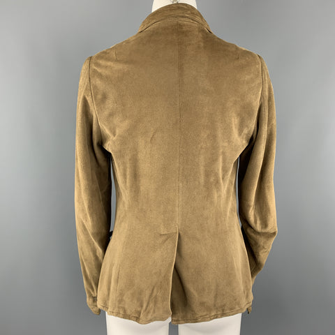 NIGEL PRESTON Taille S Veste à revers pointu en daim marron taupe