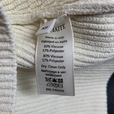 KHAITE Size XS Cream Ribbed Stretch Viscose Blend Ista Top