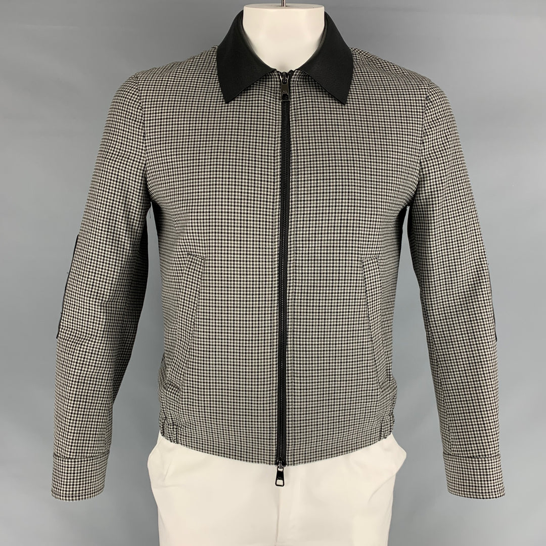 NEIL BARRETT Size 42 Grey Black Checkered Zip Up Jacket
