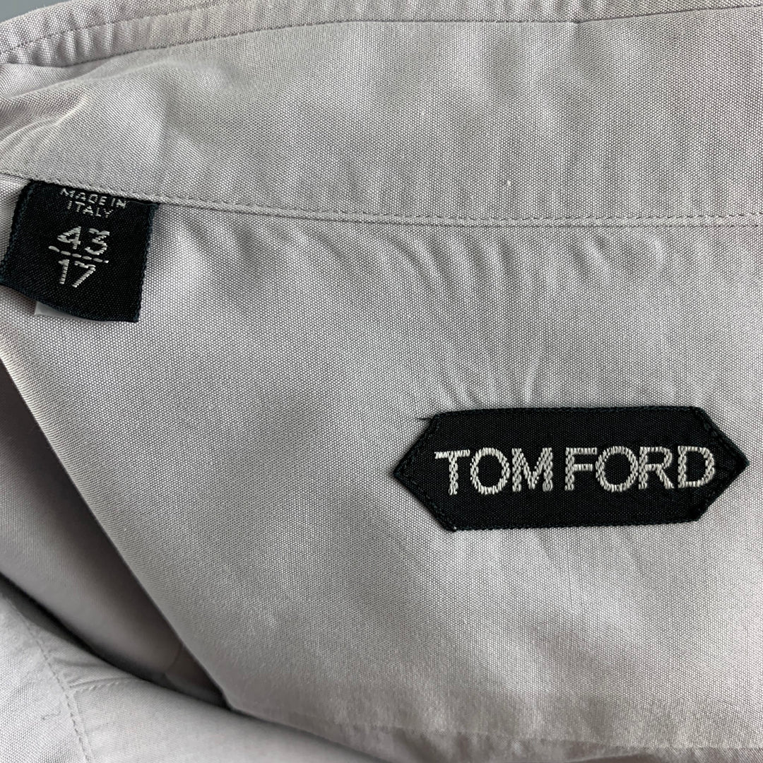 TOM FORD Size XL Grey Cotton Long Sleeve Shirt