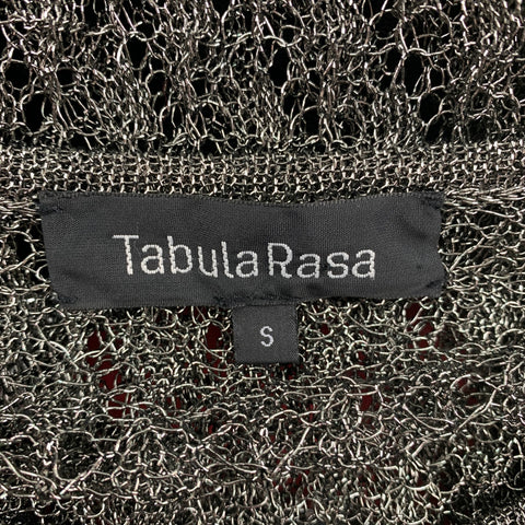 TABULA RASA Size S Gunmetal Knitted Rayon / Metallic Crew-Neck Pullover