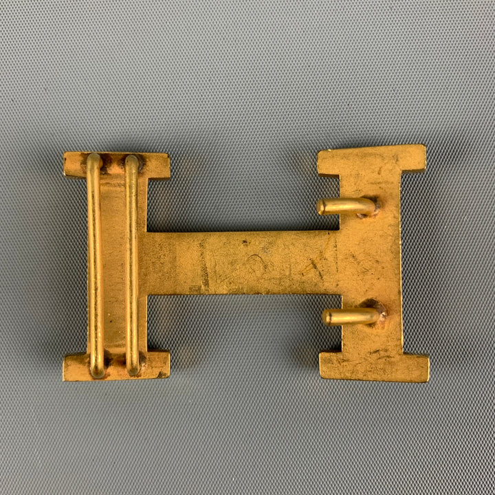 HERMES Size Gold Tone Metal Belt Buckle
