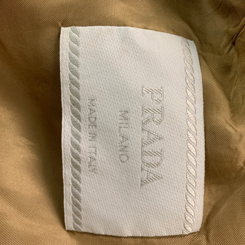 PRADA Size XL Beige Solid Silk Blend Zip & Velcro Jacket