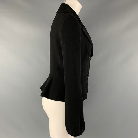 MAX MARA Taille 8 Veste à simple boutonnage en mélange de triacétate noir