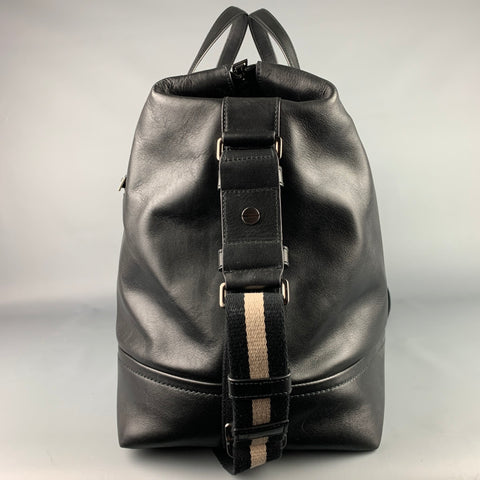 BALLY Black Leather Rectangle Duffle Bag