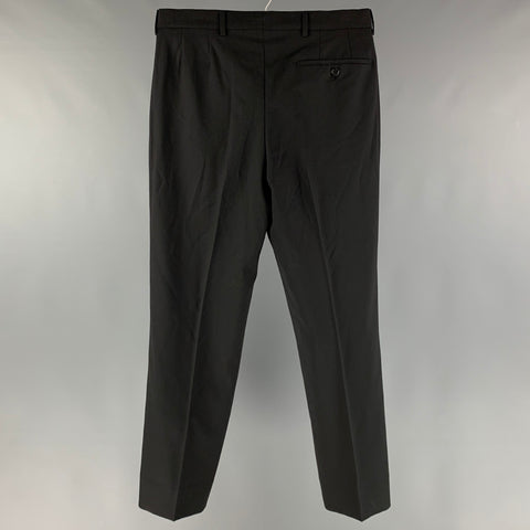 PRADA Size 30 Black Solid Wool Zip Fly Dress Pants