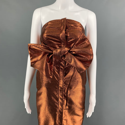KAMPERETT Vestido Vuelo Sin Tirantes En Mezcla De Nylon Cobre Talla XS