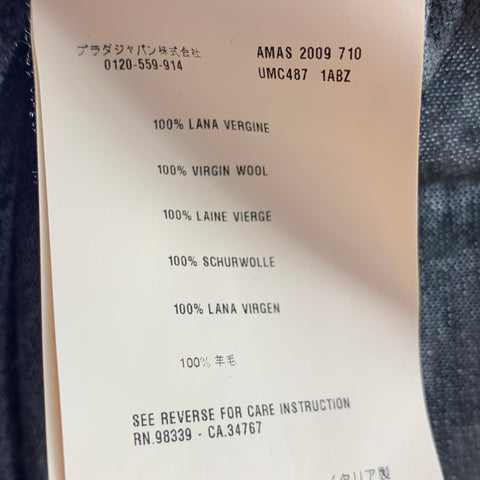 PRADA Taille S Cardigan boutonné en laine tricotée gris noir