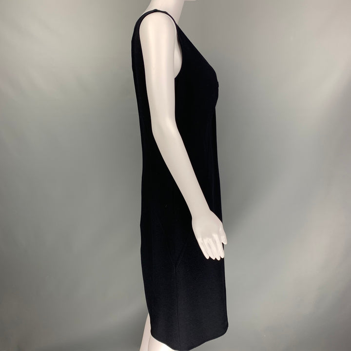 OSCAR DE LA RENTA Size 8 Navy Wool Sleeveless Dress