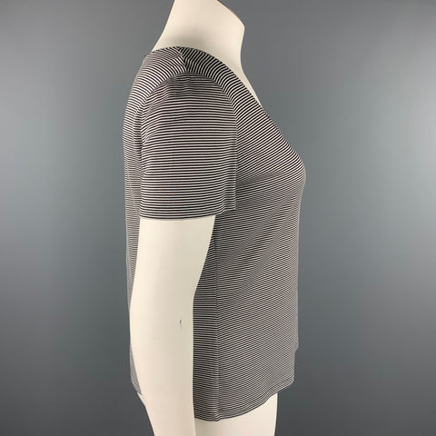 GIORGIO ARMANI Taille 14 Haut en tricot jersey à rayures noires et blanches