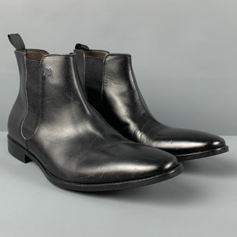 MEZLAN Size 8 Black Leather Chelsea Boots