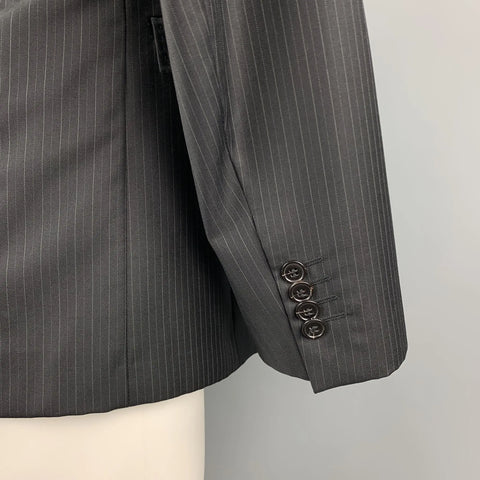 EMPORIO ARMANI 38 Regular Black Stripe Wool Sport Coat EMPORIO ARMANI