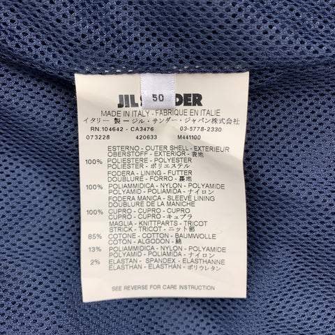 JIL SANDER Size 40 Navy Windbreaker Zip Up Tab Collar Jacket