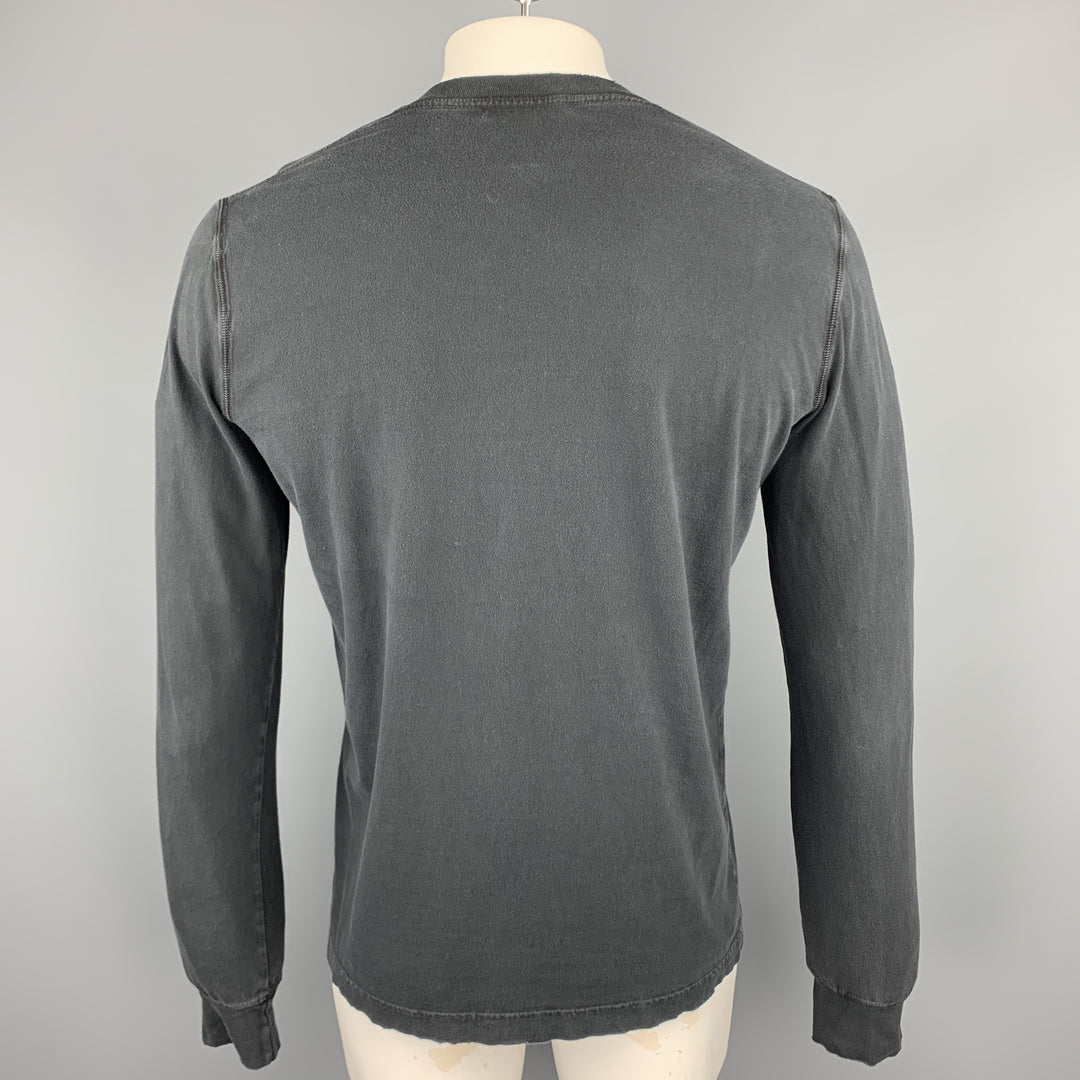 DSQUARED2 Taille L T-shirt à manches longues en jersey délavé noir