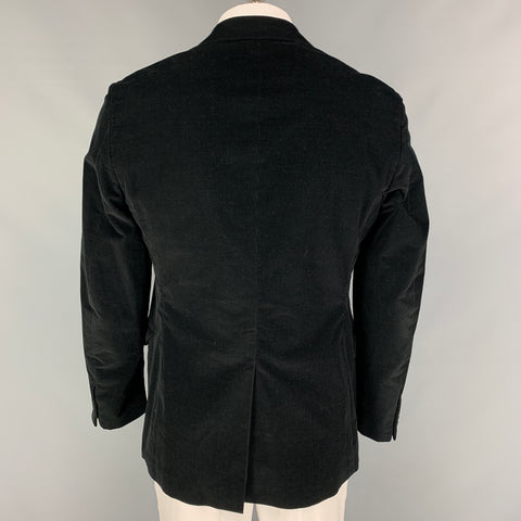 PRADA Size 42 Black Corduroy Cotton Notch Lapel Sport Coat