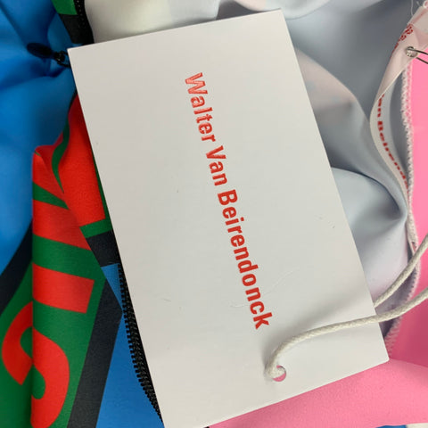 WALTER VAN BEIRENDONCK SS20 Size M Blue Pink Graphic Nylon Jersey Bike Top