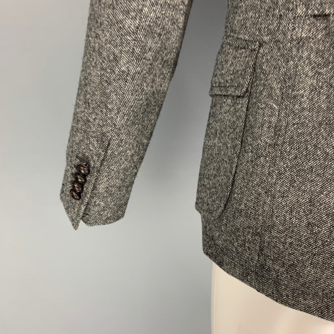 TAGLIATORE Size 36 Grey Black Nailhead Wool Notch Lapel Jacket