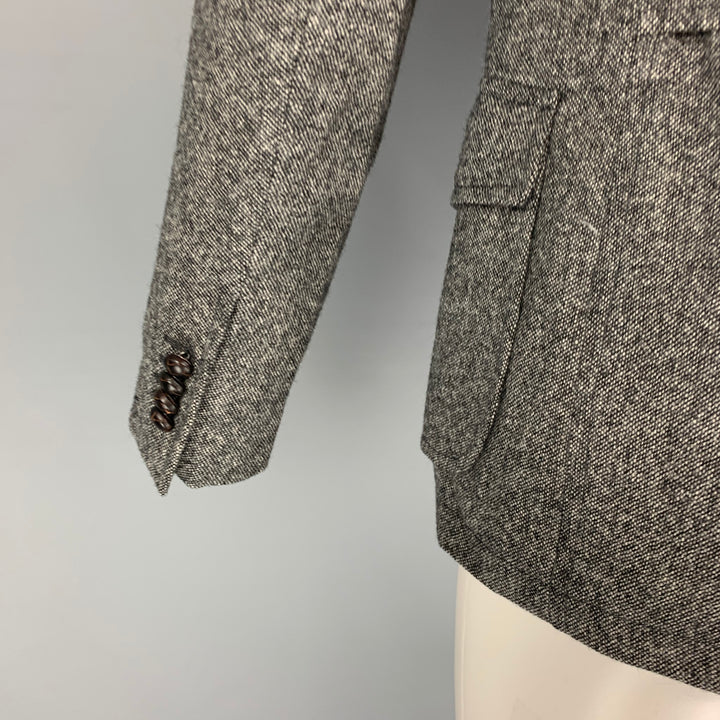TAGLIATORE Size 36 Grey Black Nailhead Wool Notch Lapel Jacket