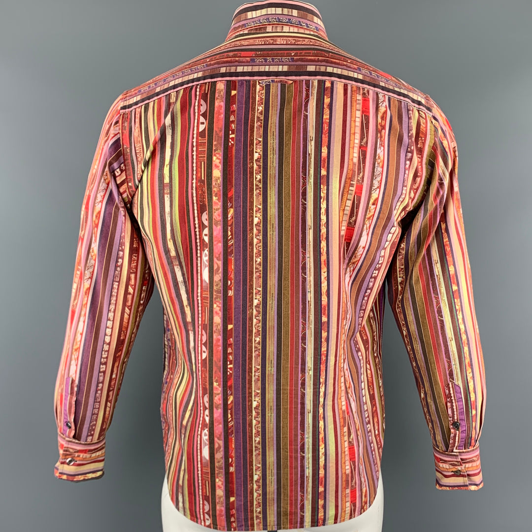 PS by PAUL SMITH Size L Multi-Color Stripe Cotton French Cuff Long Sleeve Shirt