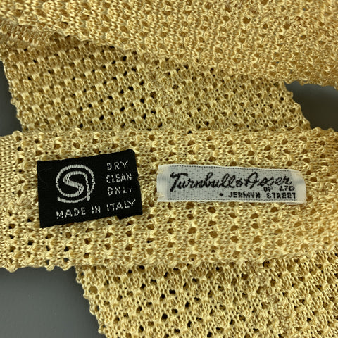 TURNBULL & ASSER Yellow Beige Silk Textured Knit Tie