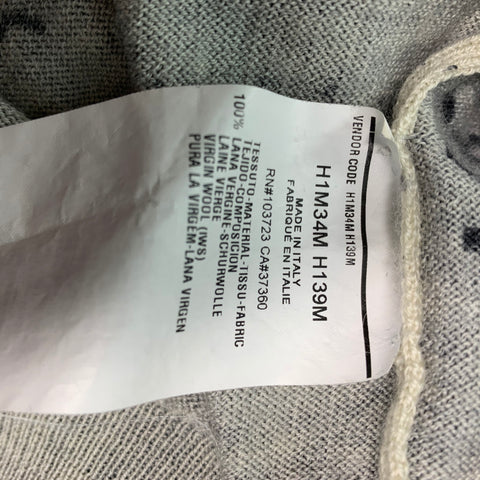 EMPORIO ARMANI Size S Grey Charcoal Abstract Virgin Wool Crew-Neck Pullover
