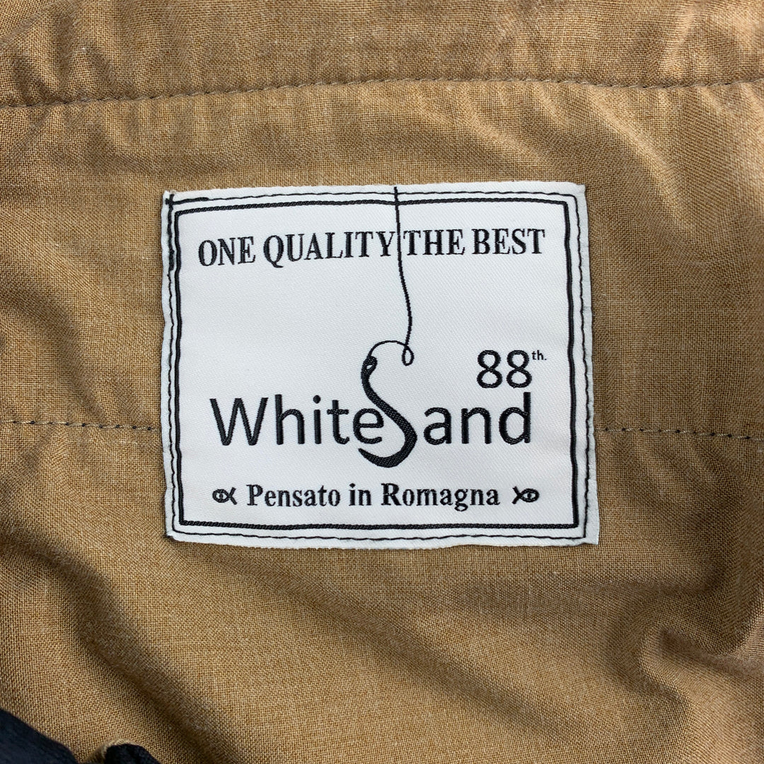 WHITESAND Talla 34 Pantalones casuales con puños en mezcla de algodón azul marino