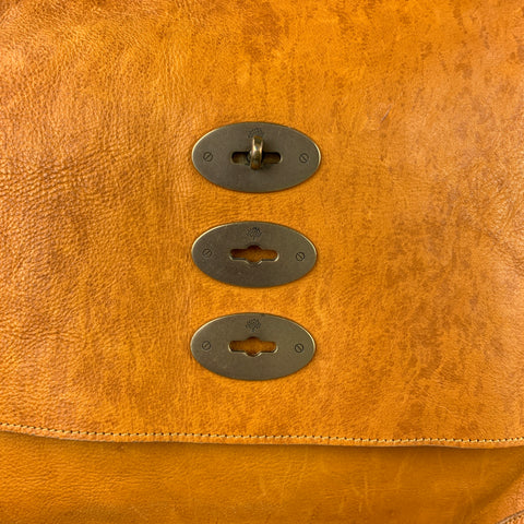 MULBERRY Brynmore Mustard Khaki Distressed Leather Messenger Bag