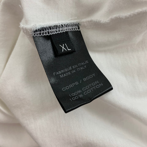 BALMAIN Size XL White Cotton T-shirt