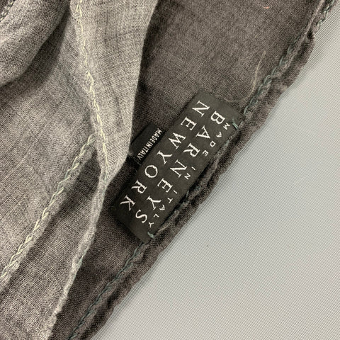 BARNEY'S NEW YORK Gray Color Block Modal Wool Scarf