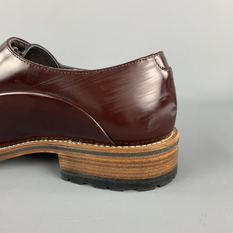 PORTS 1961 Size 8 Burgundy Leather Tab Closure Lace Up Shoes