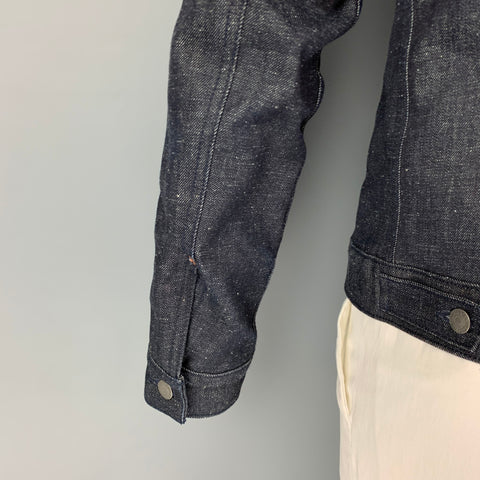 LEVI'S Size M Blue Indigo Damask Denim Trucker Jacket