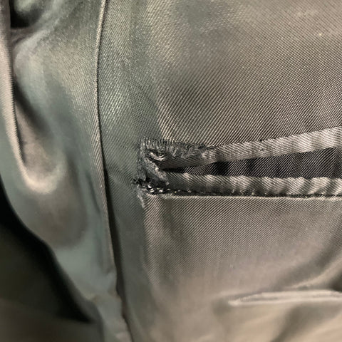 LANVIN Taille 38 Manteau de sport à col châle en laine noire Mohair