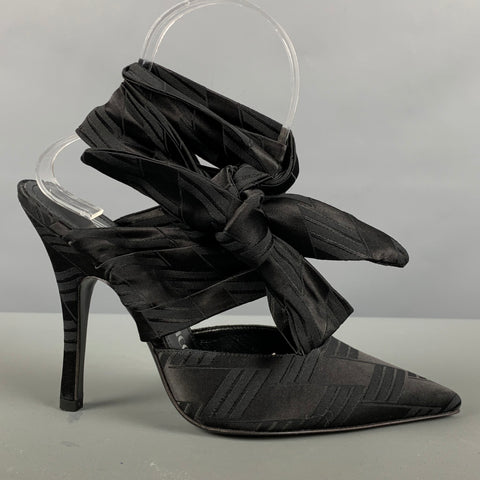 Zapatos de salón envolventes de jacquard de mezcla de viscosa negra talla 6 de ATTICO