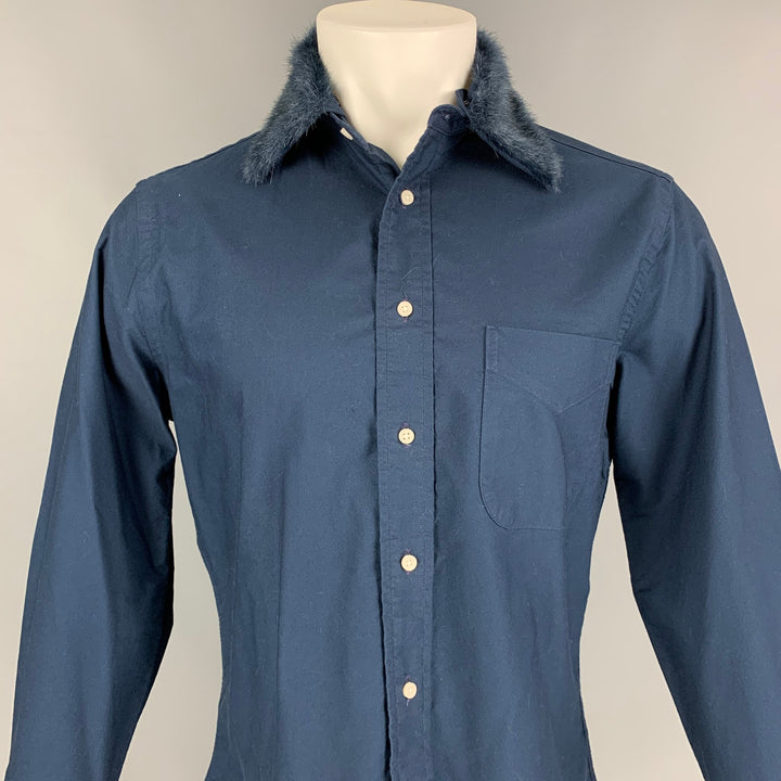 Vintage GITMAN BROS Size M Navy Cotton One Pocket Long Sleeve Shirt