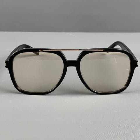 SAINT LAURENT Black Clear Acetate Sunglasses