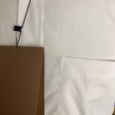 BURBERRY Size S White Solid Cotton Button Up  Long Sleeve Shirt