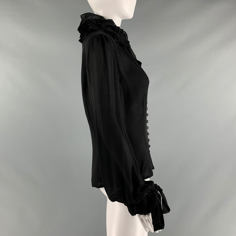 TULEH Taille M Haut de robe blouson à volants noir