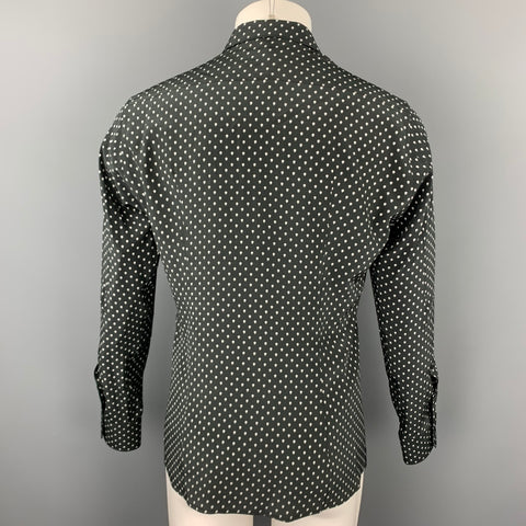 ALEXANDER MCQUEEN Size M Black & White Skulls Silk Button Up Long Sleeve Shirt