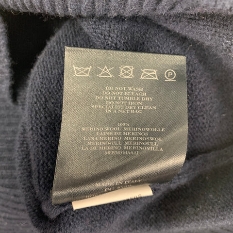 BURBERRY PRORSUM Fall Winter 2010 Size S Navy Knitted Wool Crew-Neck Sweater