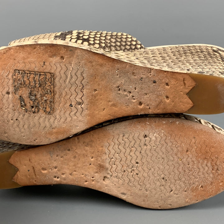 WMV. Size 8 Taupe Beige Phyton Skin Wedge Sandals