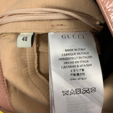 GUCCI Resort 2019 by Alessandro Michele Size 32 Pink Patent Leather Side Tabs Casual Pants