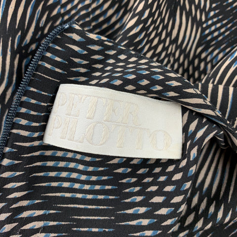 PETER PILOTTO Size 6 Multi-Color Sequined Beaded Silk Shift Dress