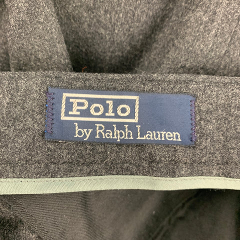 POLO by RALPH LAUREN Size 36 Gray Heather Pleated Dress Pants