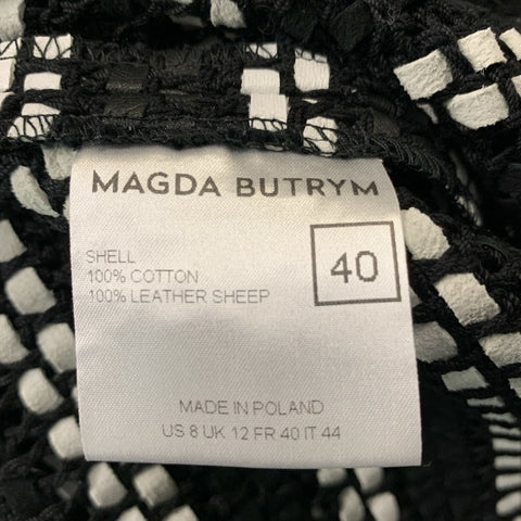 MAGDA BUTRYM Size S Black &  White Cotton Knit Dress