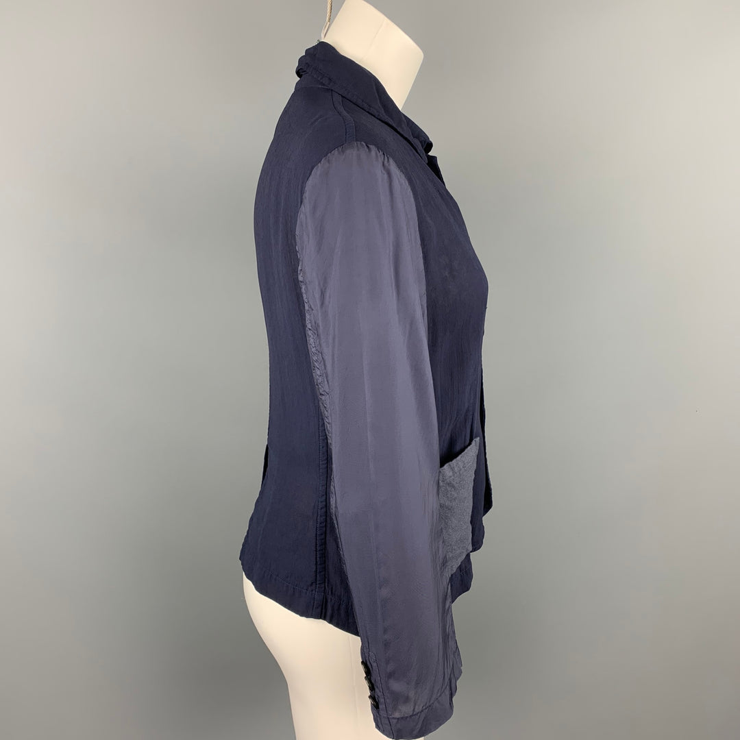 COMME des GARCONS TRICOT Size S Navy Cupro Wool Jacket