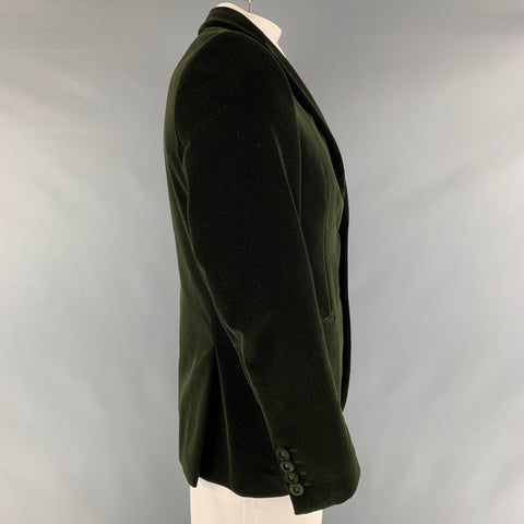 OFFICINE GENERALE Size 42 Olive Solid Cotton Velvet Sport Coat